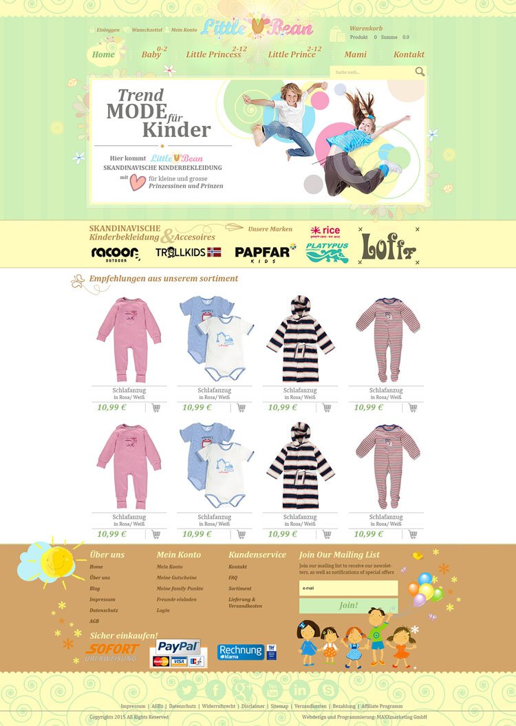 Webdesign für "Littlebean"
