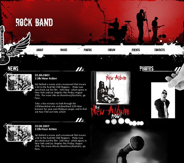 Webdesign der Startseite