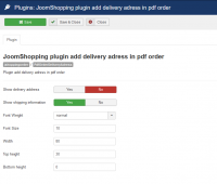 Delivery address in pdf order